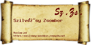 Szilvásy Zsombor névjegykártya