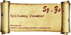 Szilvásy Zsombor névjegykártya